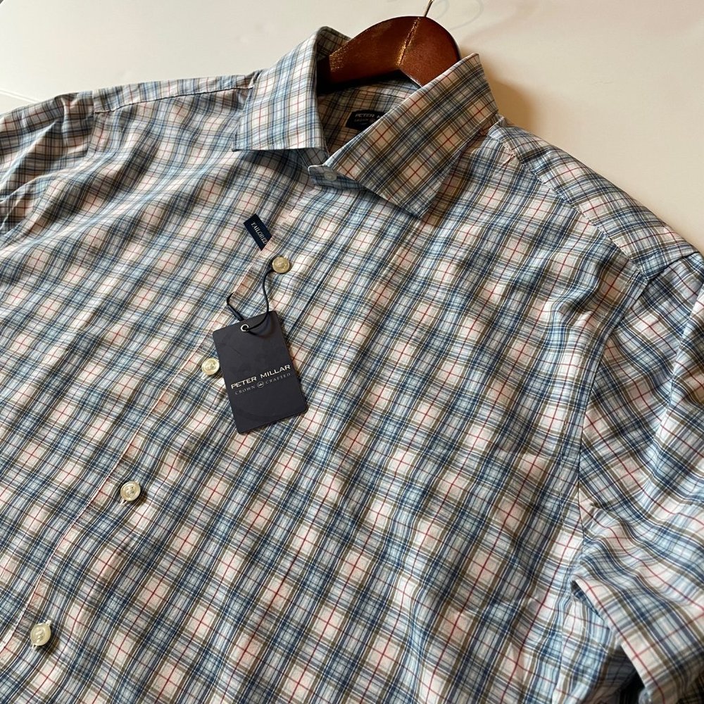 Peter Millar Men's Crown Crafted Peterson Poplin Tartan Button-Up Shirt